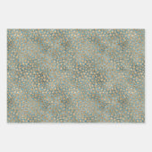 Gold Blauwgroen Blue Glitzy Leopard Print Inpakpapier Vel (Voorkant 3)