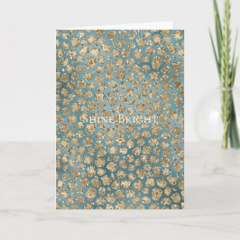 Gold Blauwgroen Blue Glitzy Leopard Print Kaart