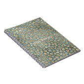 Gold Blauwgroen Blue Glitzy Leopard Print Notitieboek (Rechterzijde)