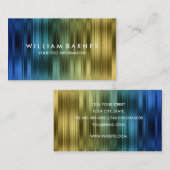 Gold Blauwgroen Blue Stripes Visitekaartje (Voorkant / Achterkant)