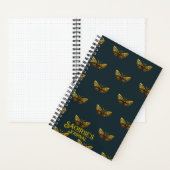 Gold & Blauwgroen Butterfly Small Hardcover Notitieboek (Binnen)