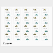 Gold Blauwgroen Dragon Wedding Stickers (Vel)
