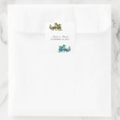 Gold Blauwgroen Dragon Wedding Stickers (Tas)