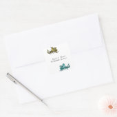 Gold Blauwgroen Dragon Wedding Stickers (Envelop)