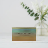 Gold Blauwgroen Green Stripe Visitekaartje (Staand voorkant)