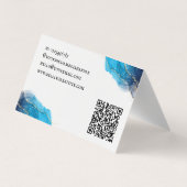 Gold Blauwgroen inktminimalistische aangepaste QR- Visitekaartje (Achterkant)