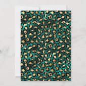 Gold Blauwgroen Leopard Painted Black 40th Birthda Kaart (Achterkant)