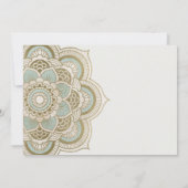  Gold Blauwgroen Mandala Baby shower Uitnodigen Bedankkaart (Achterkant)