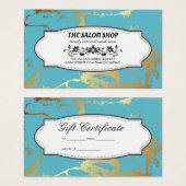 Gold Blauwgroen marmer | Cadeaukaart Visitekaartje (Voorkant /achterkant)