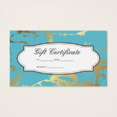 Gold Blauwgroen marmer | Cadeaukaart Visitekaartje (Achterkant)