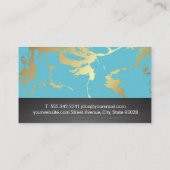 Gold Blauwgroen marmer | Metaal Visitekaartje (Achterkant)