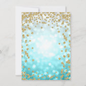 Gold Blauwgroen Ombre Sweet 16 Save the Date Glitt Kaart (Achterkant)