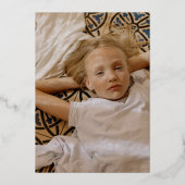 Gold & Blauwgroen Retro Arch Photo Afstuderen Folie Uitnodiging (Achterkant)