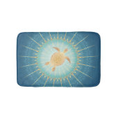 Gold Blauwgroen schildpad en Mandala Badmat (Voorkant)