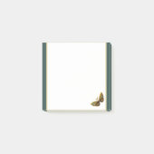 Gold & Blauwgroen vlinder 3-inch Post-it Notes (Voorkant)