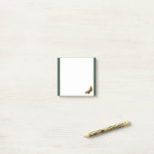 Gold & Blauwgroen vlinder 3-inch Post-it Notes (Op bureau)