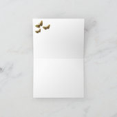  Gold & Blauwgroen vlinder Hartelijk dank Bedankkaart (Binnen)