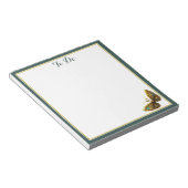  Gold & Blauwgroen vlinder met randlaptop Notitieblok (Schuin)