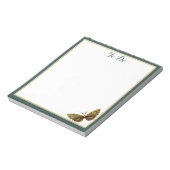  Gold & Blauwgroen vlinder met randlaptop Notitieblok (Linkerzijde)
