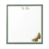  Gold & Blauwgroen vlinder met randlaptop Notitieblok (Voorkant)