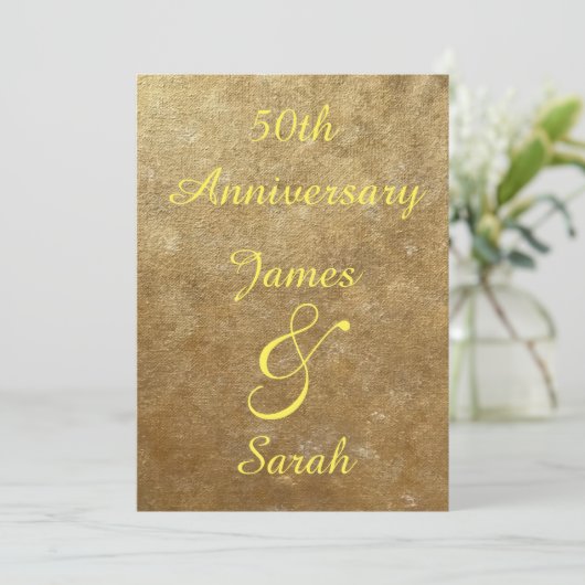 Gold Blends 50ste bruiloft Jubileum Kaart (Staand voorkant)