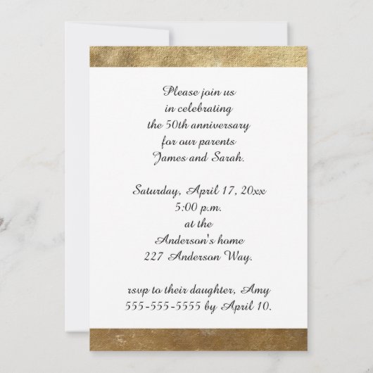 Gold Blends 50ste bruiloft Jubileum Kaart (Achterkant)