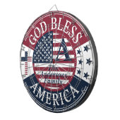 Gold Bless America Custom familienaam 4 juli Dartbord (Voorkant Rechts)