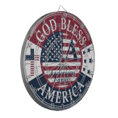 Gold Bless America Custom familienaam 4 juli Dartbord (Voorkant Links)