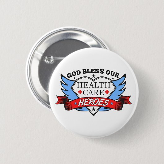 Gold Bless onze Heath Care Heroes Ronde Button 5,7 Cm (Voorkant /achterkant)