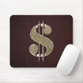 Gold Bling 3D Dollar Sign Muismat (Met muis)
