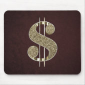 Gold Bling 3D Dollar Sign Muismat (Voorkant)
