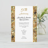 Gold bling 50e trouwdag kaart (Staand voorkant)