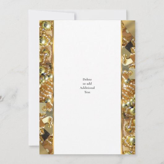 Gold bling 50e trouwdag kaart (Achterkant)