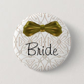 Gold Bling Bride Button Pin (Voorkant)