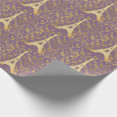 Gold Bling Eiffel Tower Cadeaupapier (Hoek)