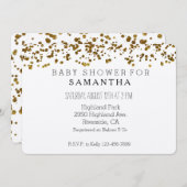 Gold Bling Glitter Confetti baby shower Kaart (Voorkant / Achterkant)