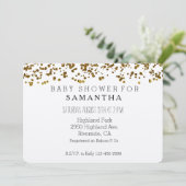 Gold Bling Glitter Confetti baby shower Kaart (Staand voorkant)