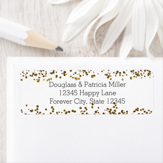 Gold Bling Glitter Confetti Etiket (Insitu)