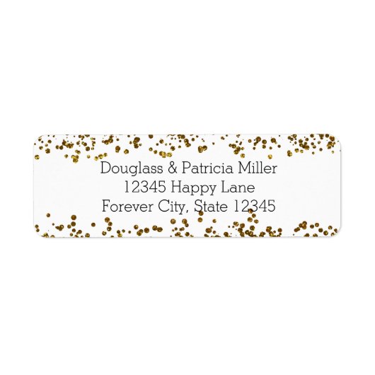 Gold Bling Glitter Confetti Etiket (Voorkant)