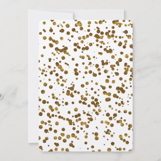Gold Bling Glitter Confetti Kaart (Achterkant)