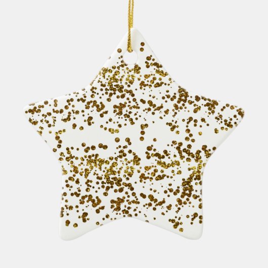 Gold Bling Glitter Confetti Keramisch Ornament (Voorkant)