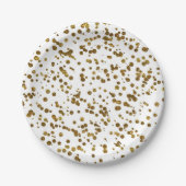 Gold Bling Glitter Confetti Papieren Bordje (Voorkant)