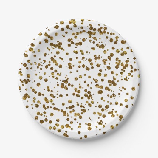 Gold Bling Glitter Confetti Papieren Bordje