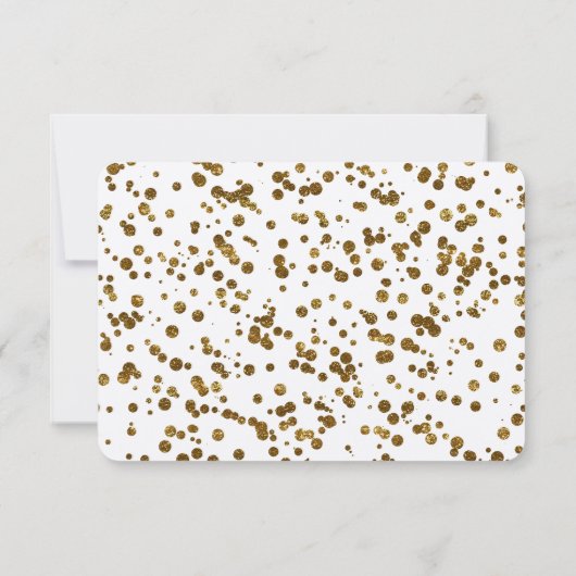 Gold Bling Glitter Confetti RSVP (Achterkant)