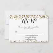 Gold Bling Glitter Confetti RSVP (Voorkant)