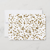 Gold Bling Glitter Confetti RSVP Kaartje (Achterkant)