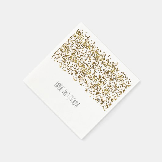 Gold Bling Glitter Confetti Servetten (Hoek)