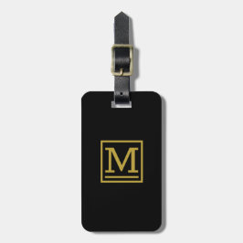 Gold Block Monogramed Bagagelabel