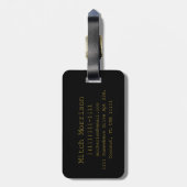 Gold Block Monogramed Bagagelabel (Achterkant verticaal)