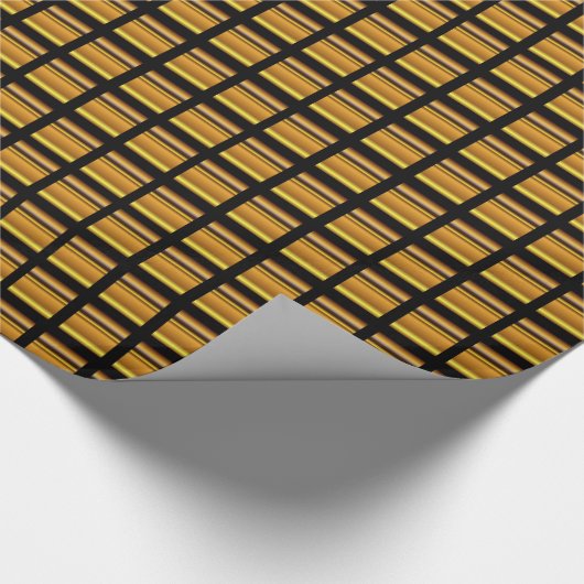 Gold Block on Black Wrapping Paper Cadeaupapier (Hoek)